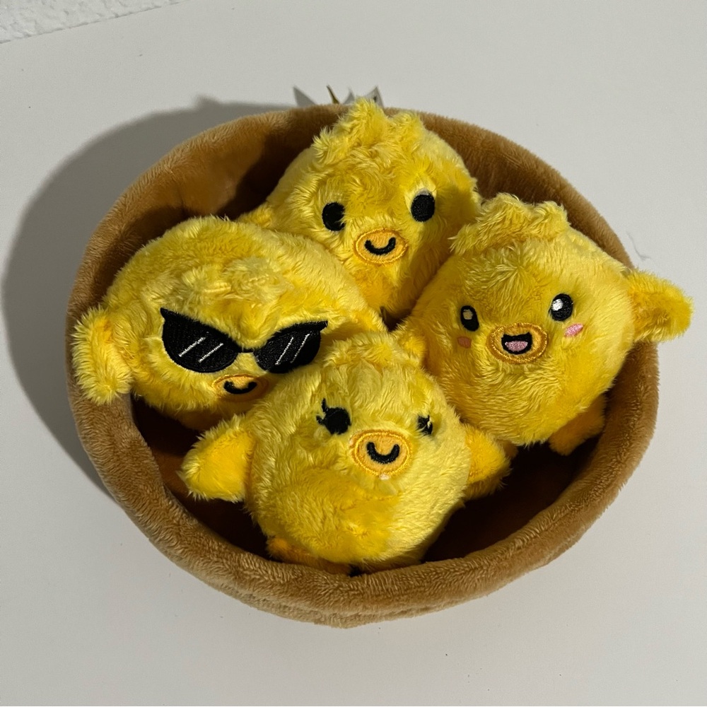 Emotional Support Chickies by Relatable Cuddly Stuffed Chicks & Basket